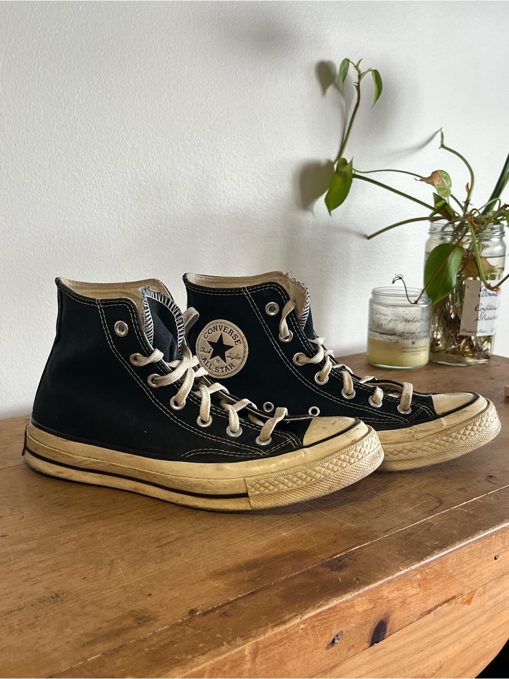 OLD Chuck Taylor High 70 Converse All Star black white shoes #vintage #converse